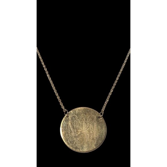 Stella & Dot Gold Monogram Disc Necklace - Picture 3 of 8